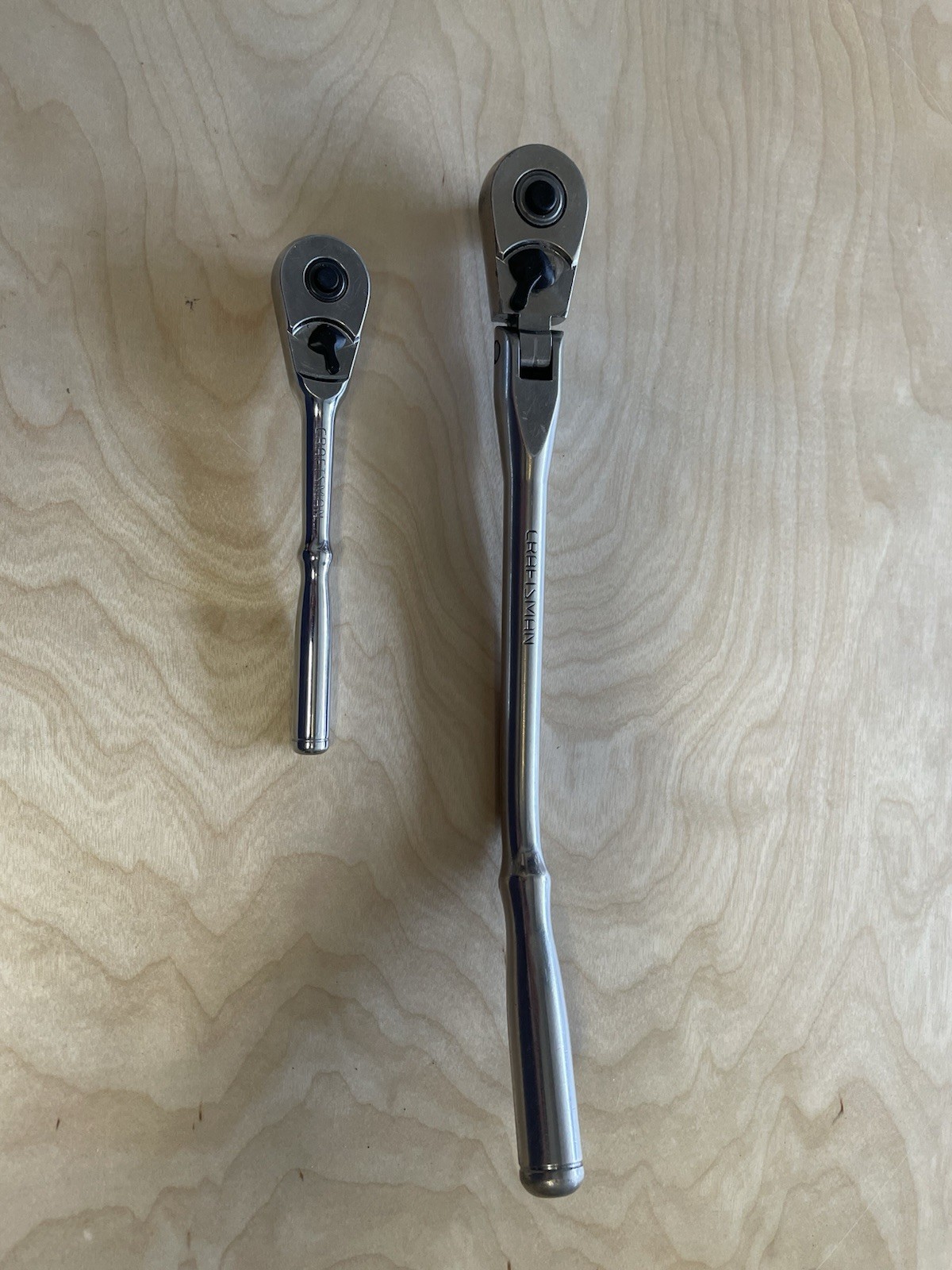 Craftsman USA Ratchets 3/8 Dr Bent Handle Flex Head & 1/4 Dr. Ratchet Lot Of 2
