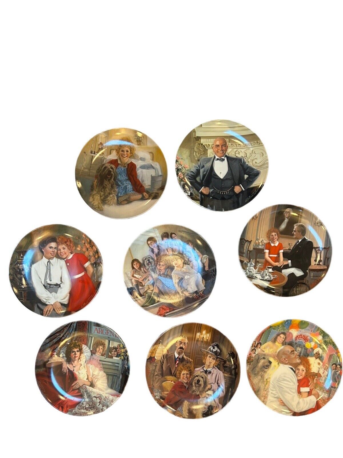 Annie Collector Plates Complete 8 Knowles Plate Series 1980\'s.