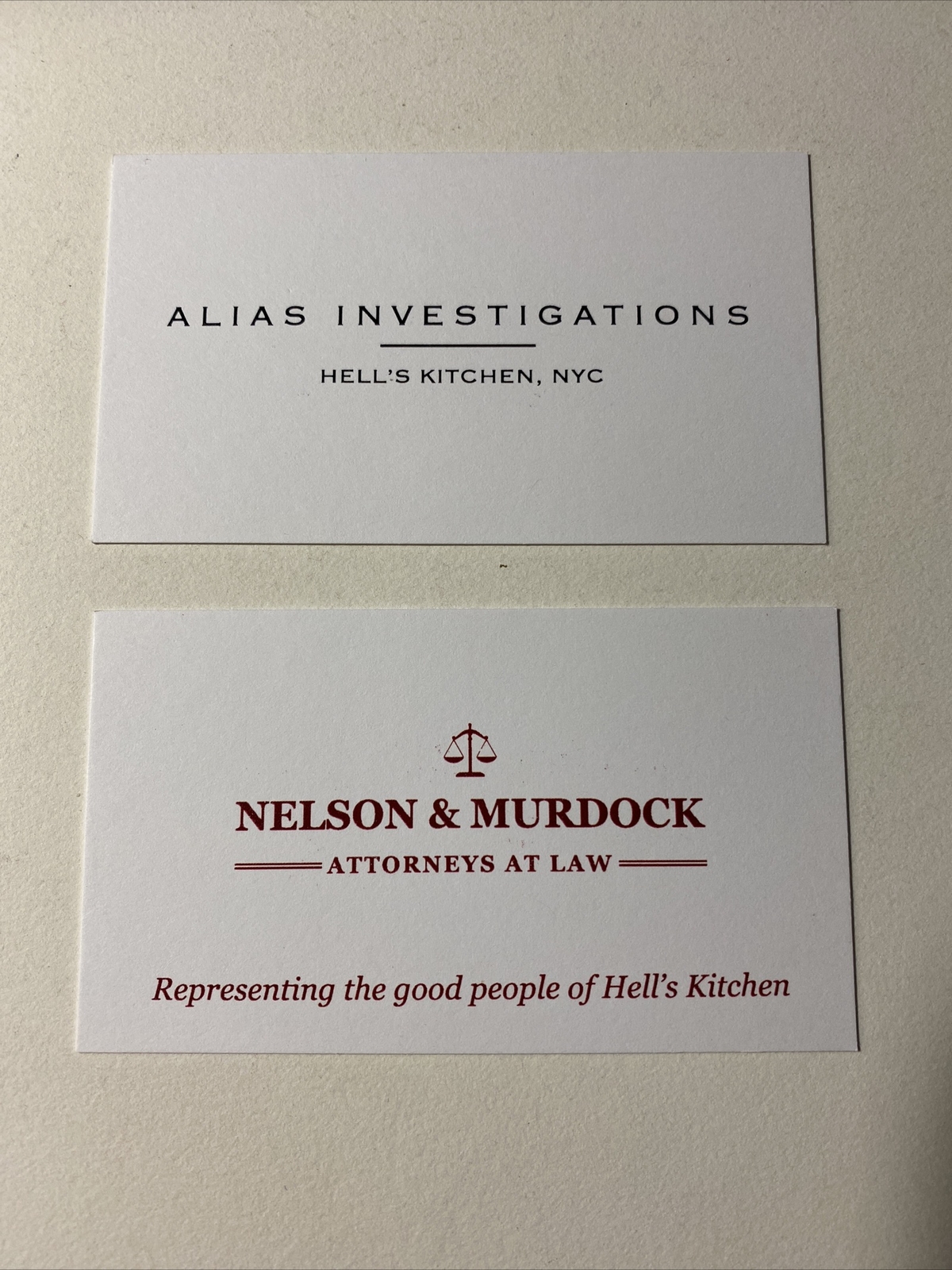 Marvel's Daredevil Business Card Nelson & Murdock & Jessica Jones 2 Card