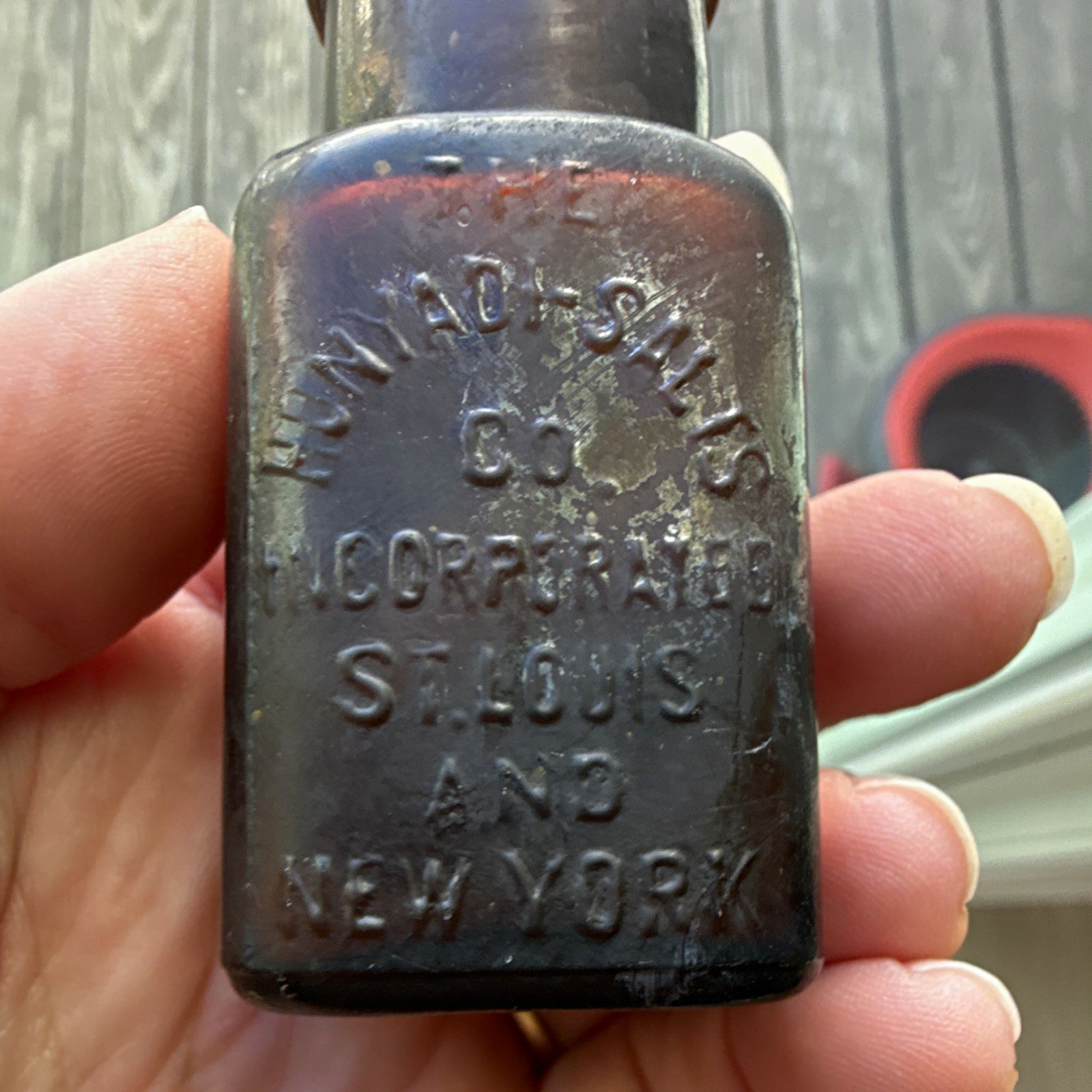 Amber Brown Embossed Medicine Bottle Howard Smits Co St. Louis & New York