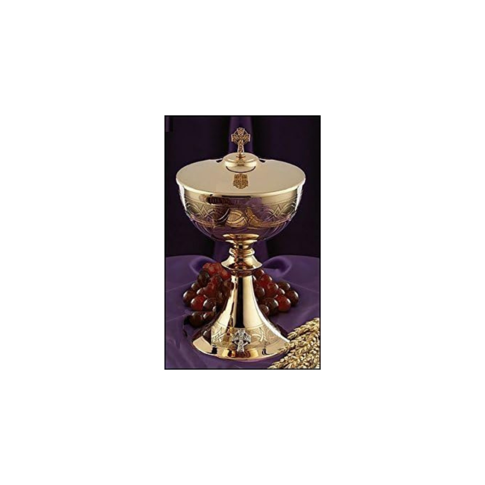 Faithful Gifts Etched Celtic Cross Ciborium with Cover 11.3