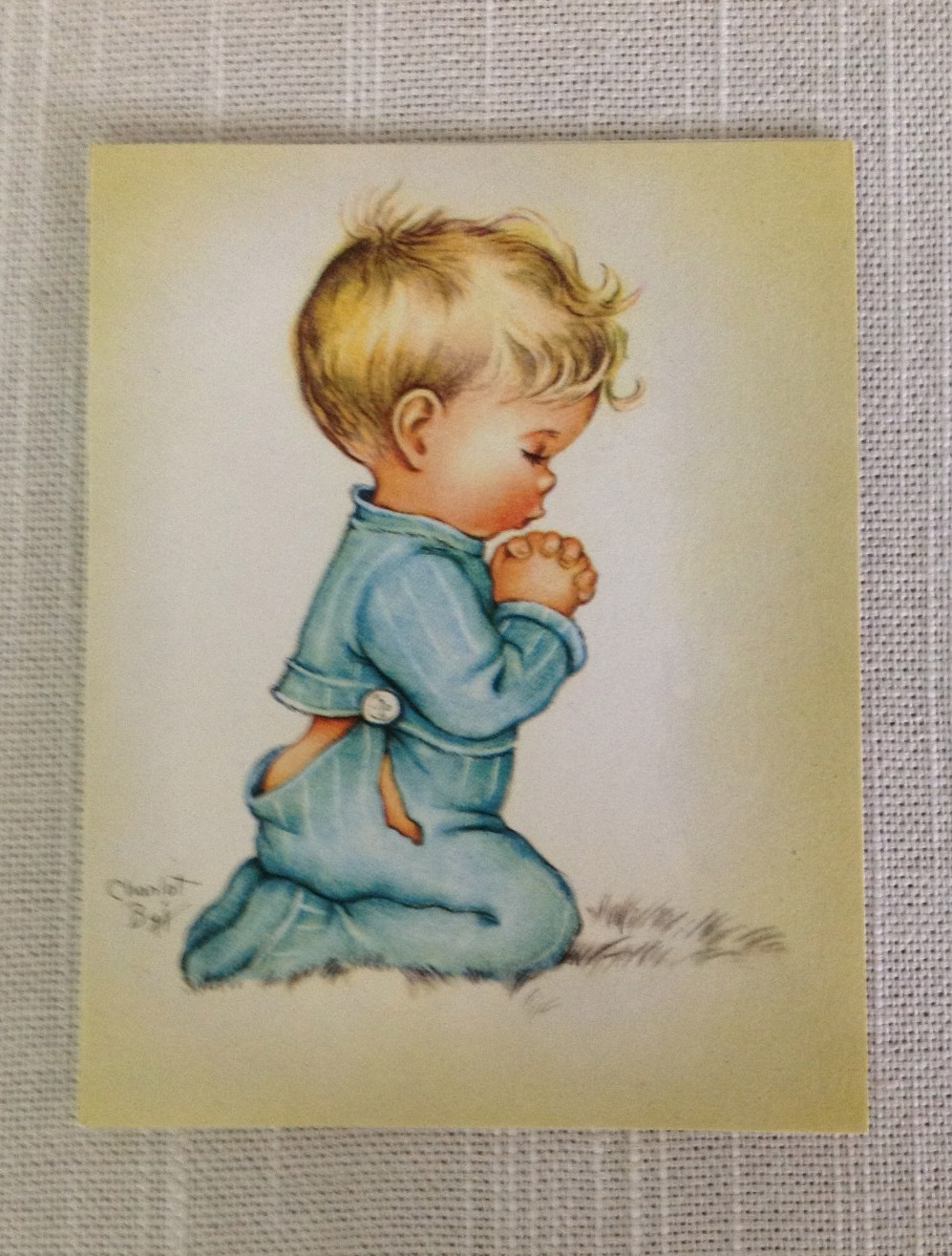7  Vintage CHARLOT BYJ Praying Boy CRESTWICK-HUMMELWERK Blank Note Cards in Box