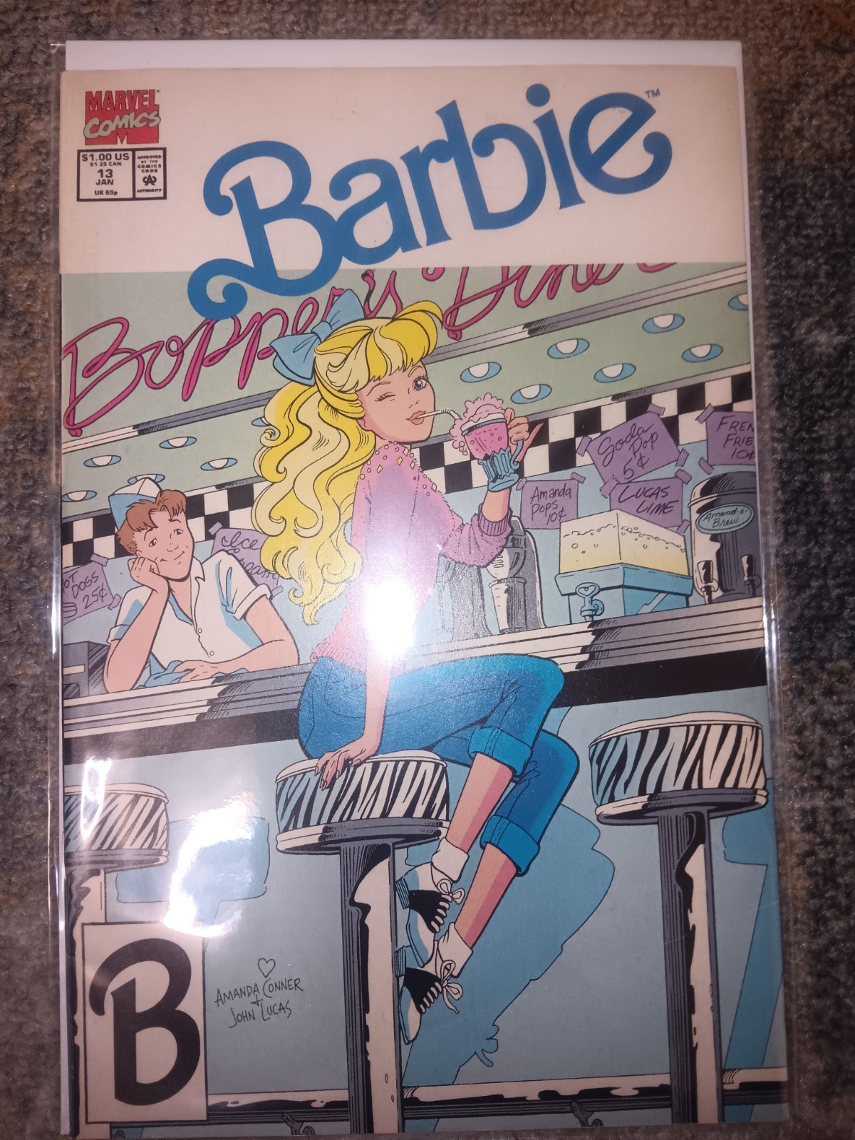 BARBIE #13 Marvel Comics 1991 Newsstand Amanda Conner Cover Exc Cond B&B 