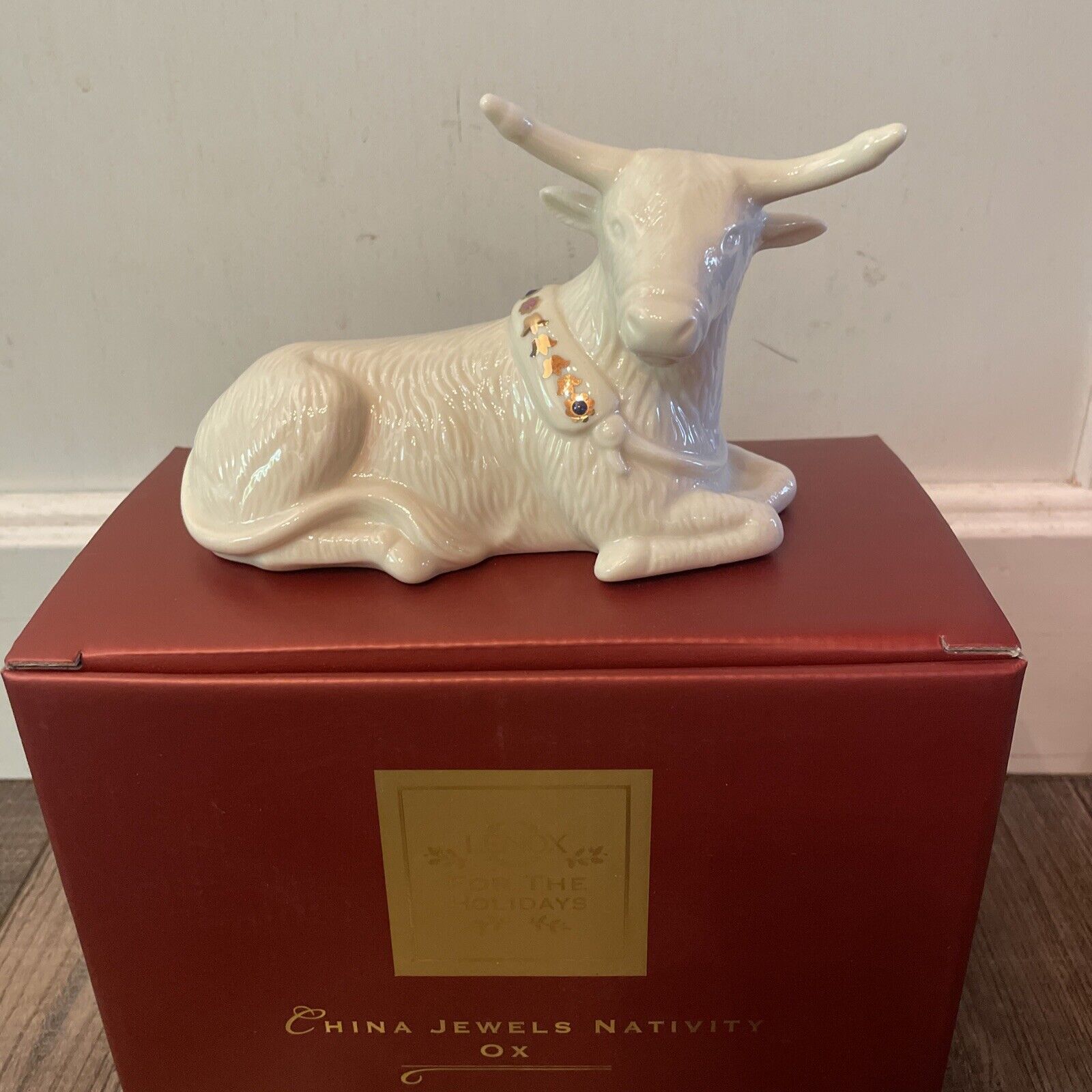 Lenox China Jewels Nativity Ox with Box