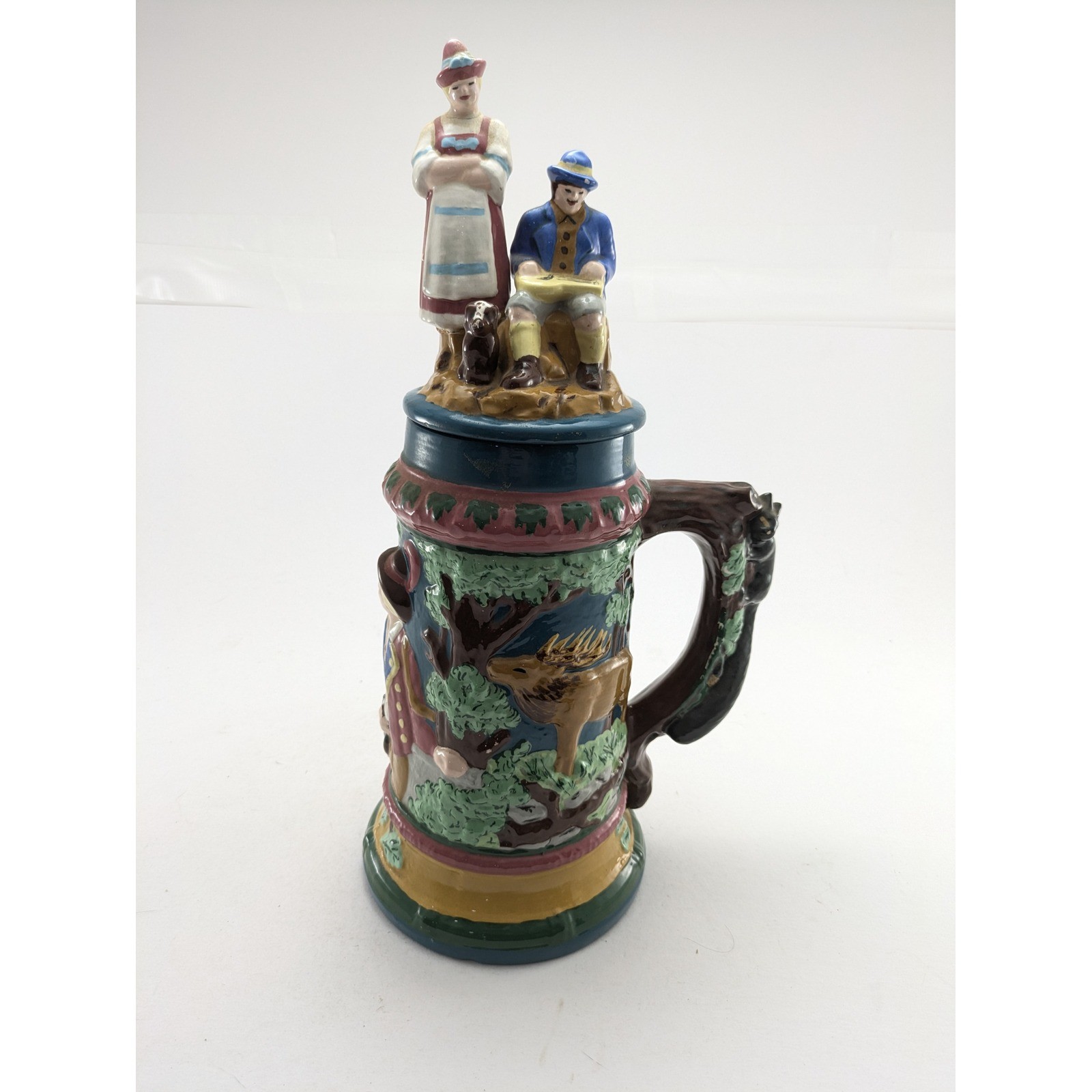 German Beer Stein Mug Munich Munchen Beyern Vintage Zoller & Born - Pewter Lid
