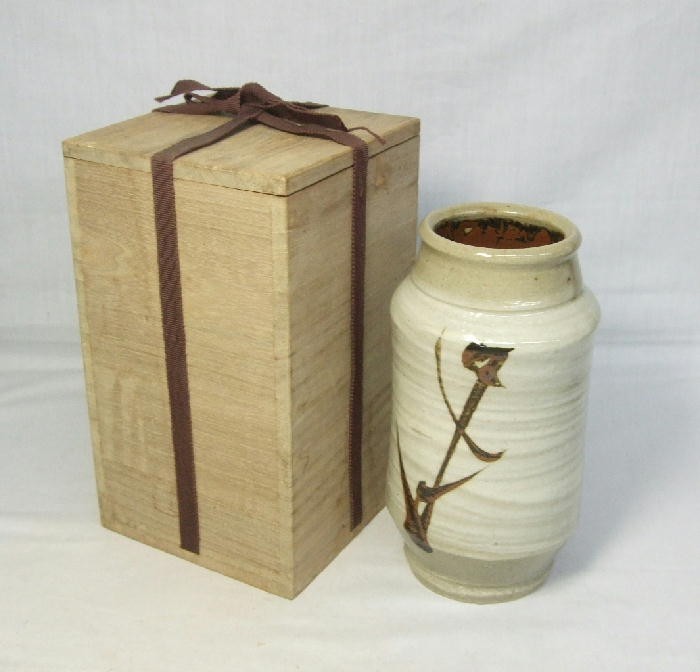 Hamada Shoji 濱田庄司 Japanese Mashiko Studio Pottery ​Broken Cane Vase