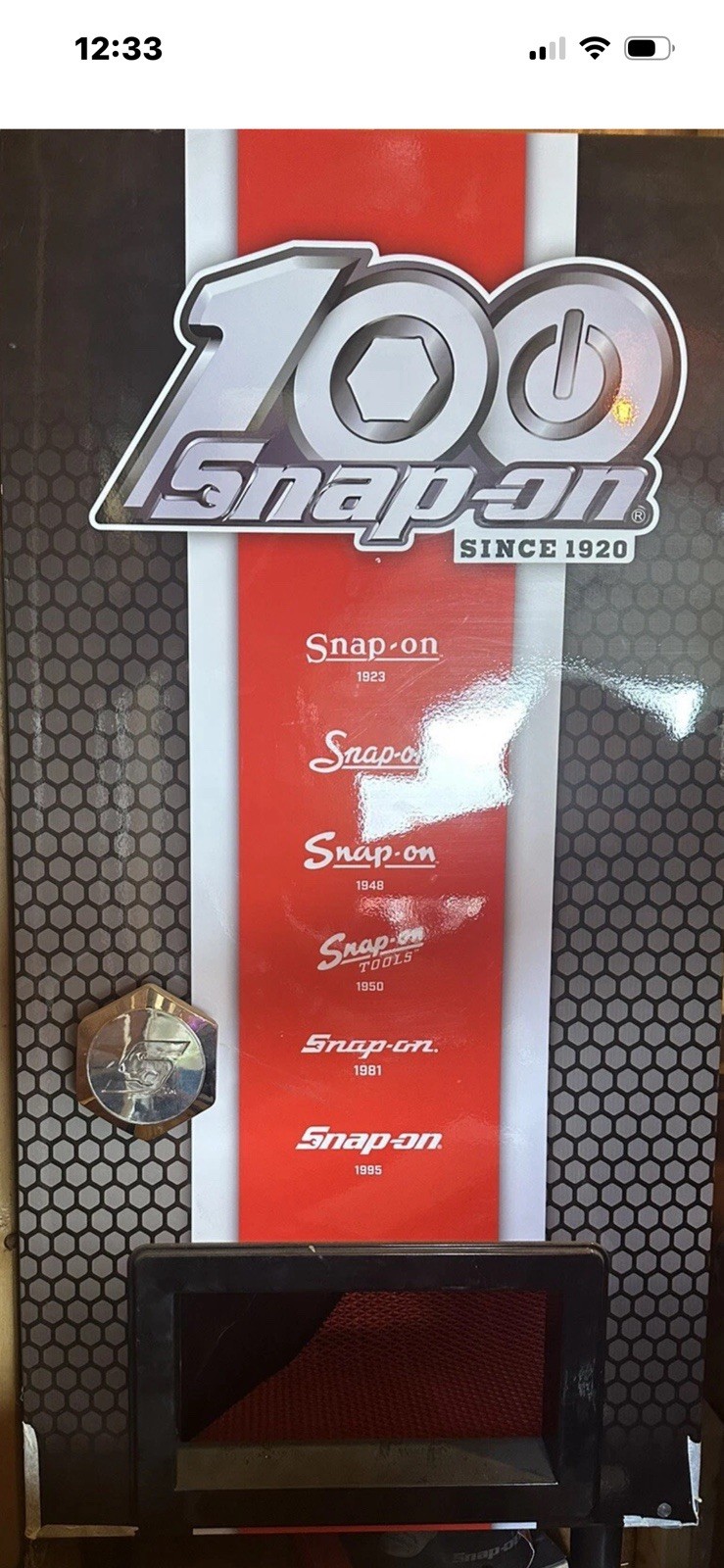 Snap-on 100th Anniversary beverage dispenser.