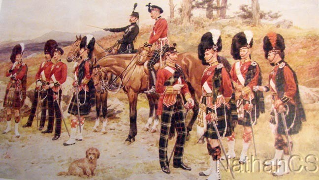 Scots Regiments in the British Army. Print