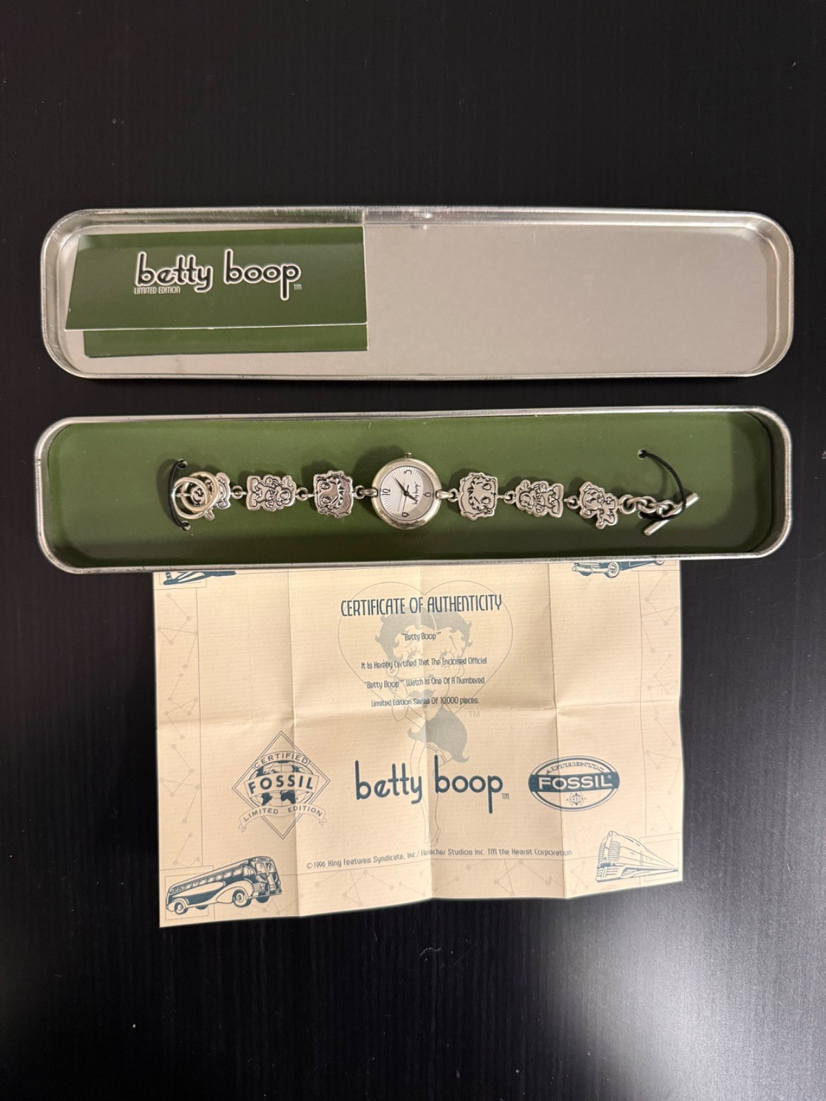 Betty Boop Fossil Charm Watch Vintage 1996 Limited Edition #2045/10000