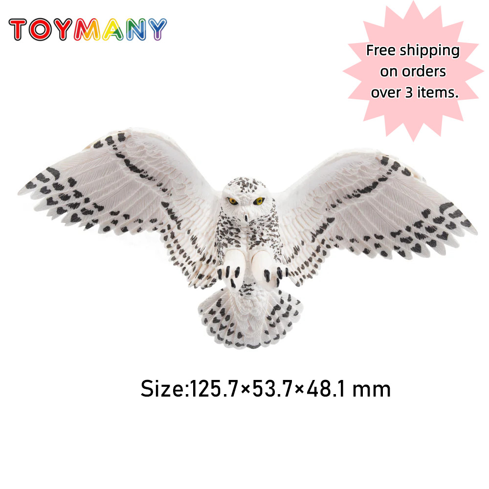 Toymany Snowy Owl Figurine Collectibles Wild Animal Toy Decoration Figurine Room