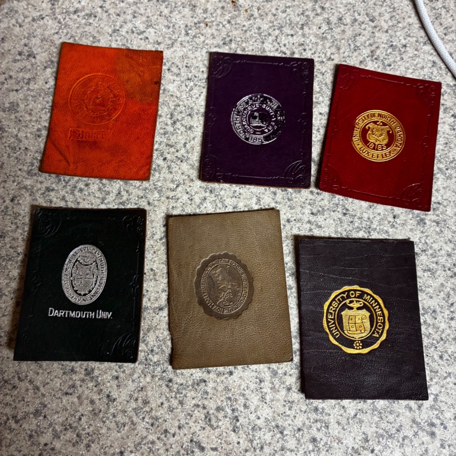 Antique University Leather Patches Lot of 6 Dartmouth Minnesota North Dakota