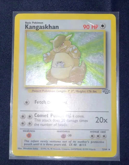 Kangaskhan 5/64 Jungle Unlimited Holo Rare Pokemon Card HP Damaged