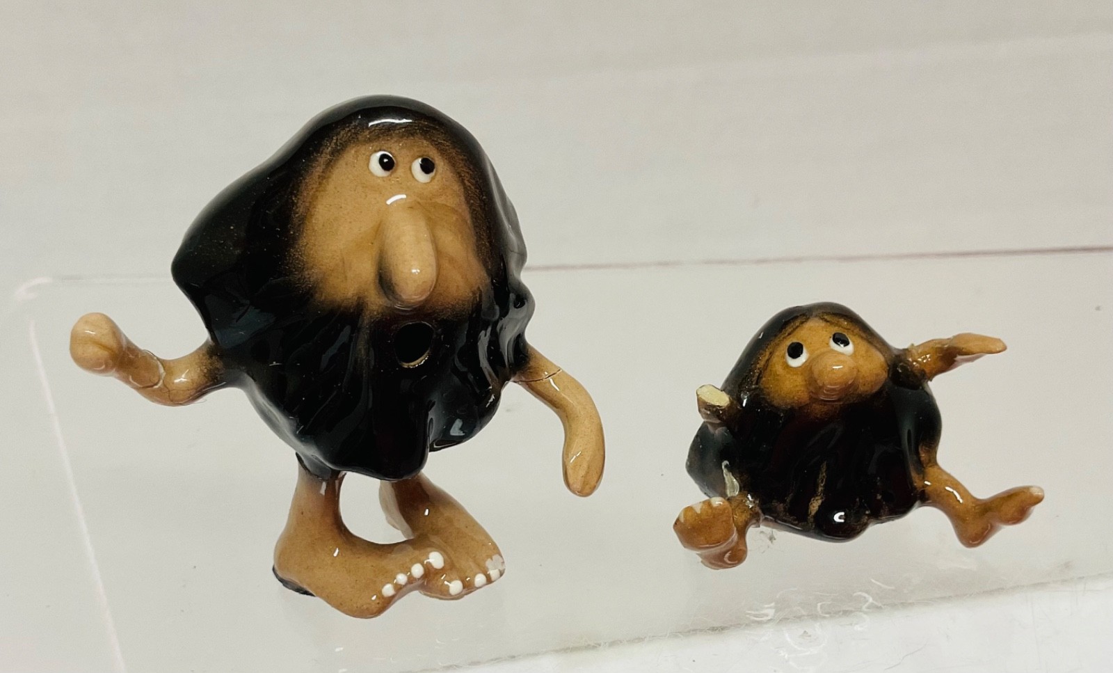 Adorable Vintage HAGEN RENAKER Miniature Standing CAVEMAN &Seated CAVEMAN JUNIOR