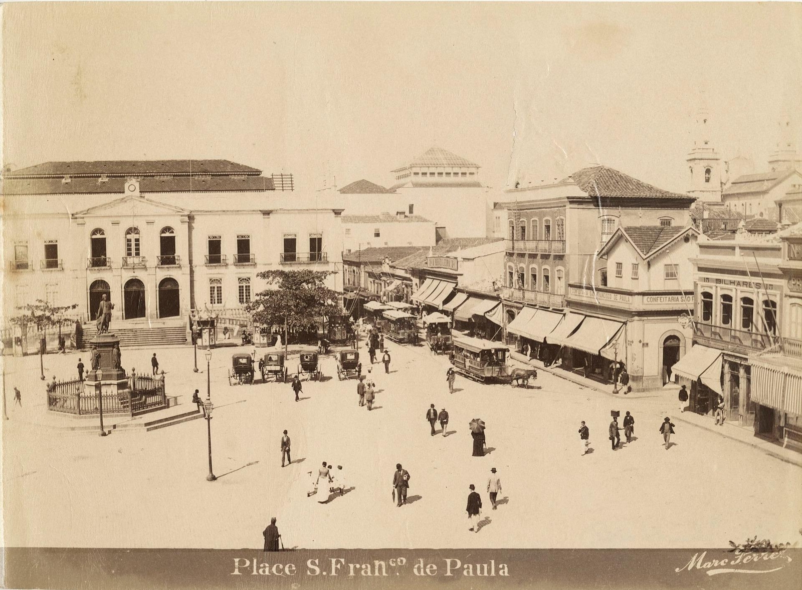 c. 1890's Largo de São Francisco de Paula, Rio de Janeiro Photo by Marc Ferrez