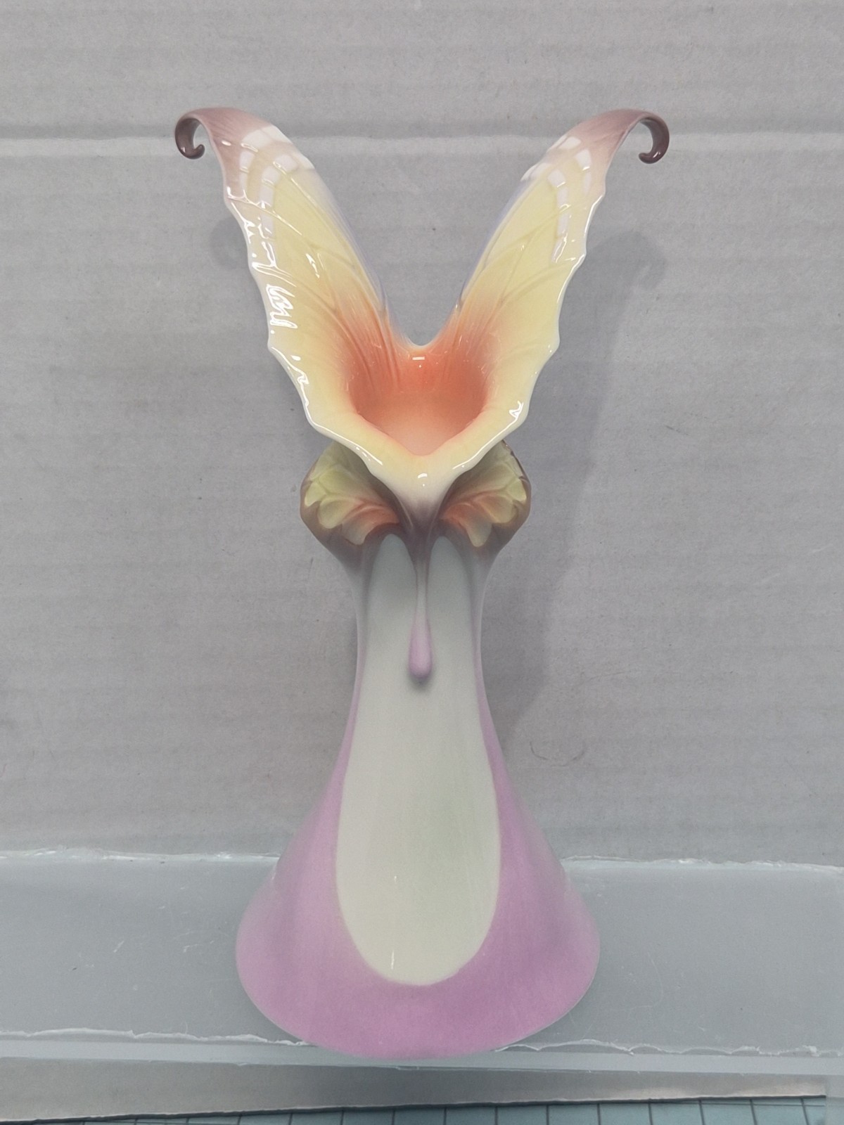 Rare Franz Porcelain Papillon Butterfly Candle Stick Holder 6 3/4\