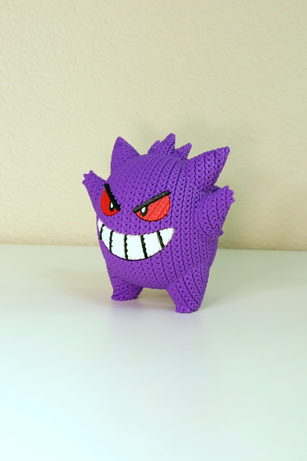 Gengar Fan Art Crochet Style 3D Printed Figure PLA Non-Toxic 8” by 3Dvibbles