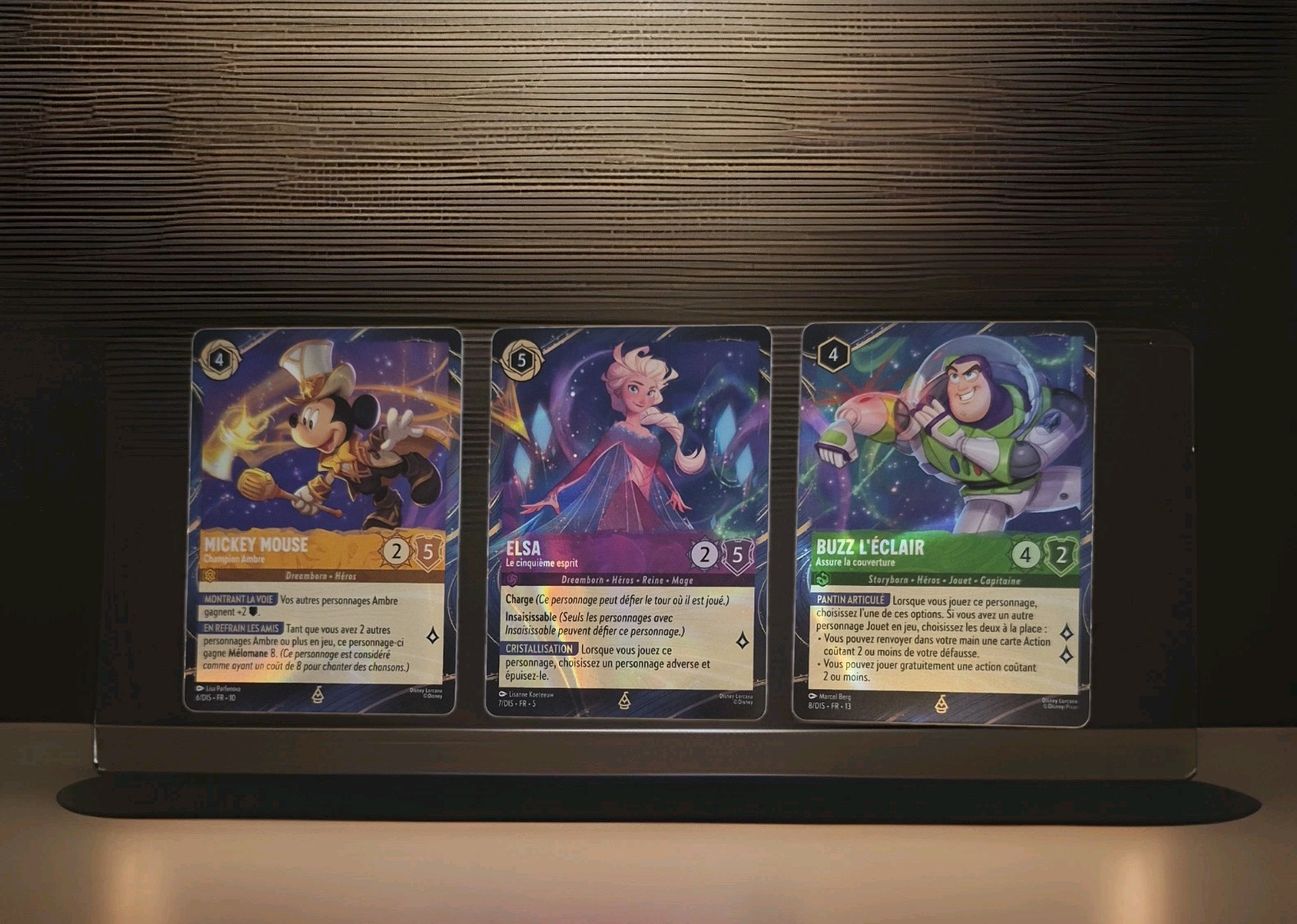 Disney Lorcana TCG Lot 3 Cards FR Mickey Mouse Elsa Buzz 