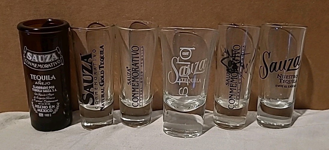 SAUZA CONMEMORATIVO TEQUILA & SAUZA NUESTRO TEQUILA Shot Glass Lot (SET OF 6)