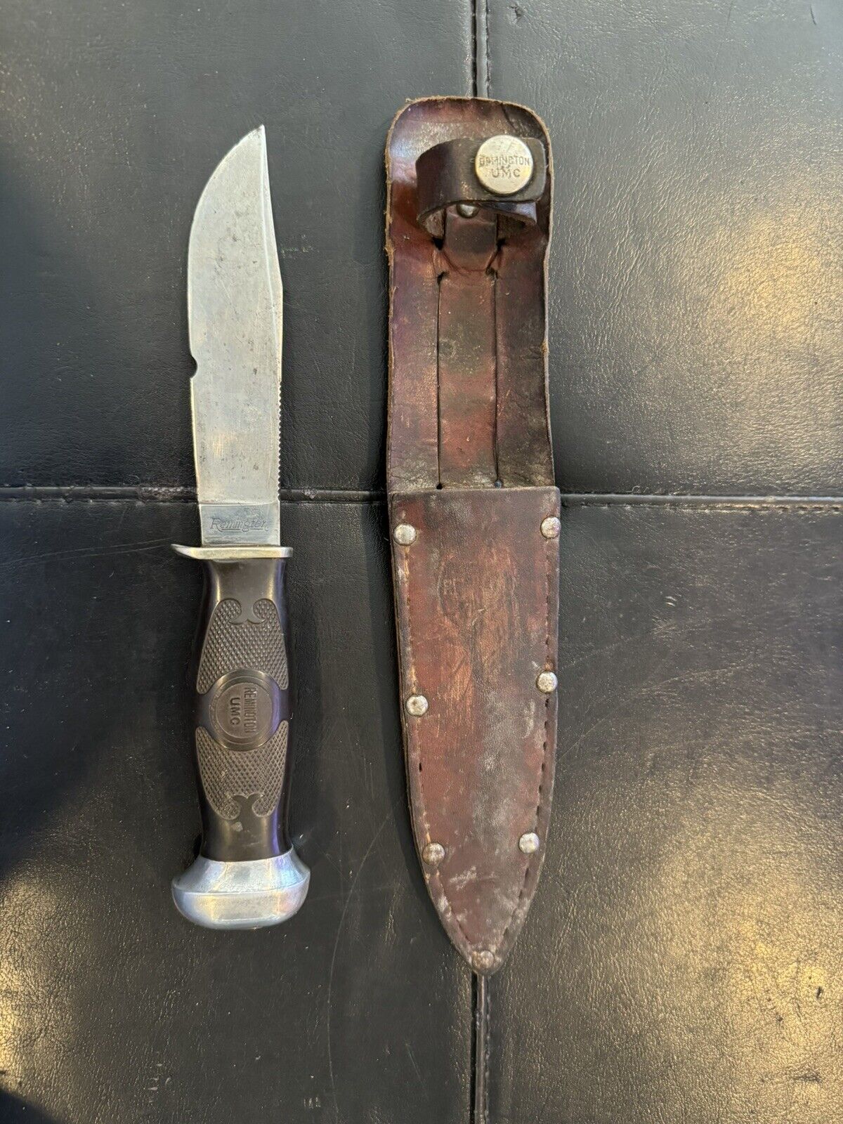 Vintage REMINGTON UMC Rh28 Fixed Blade Knife W/ Sheath