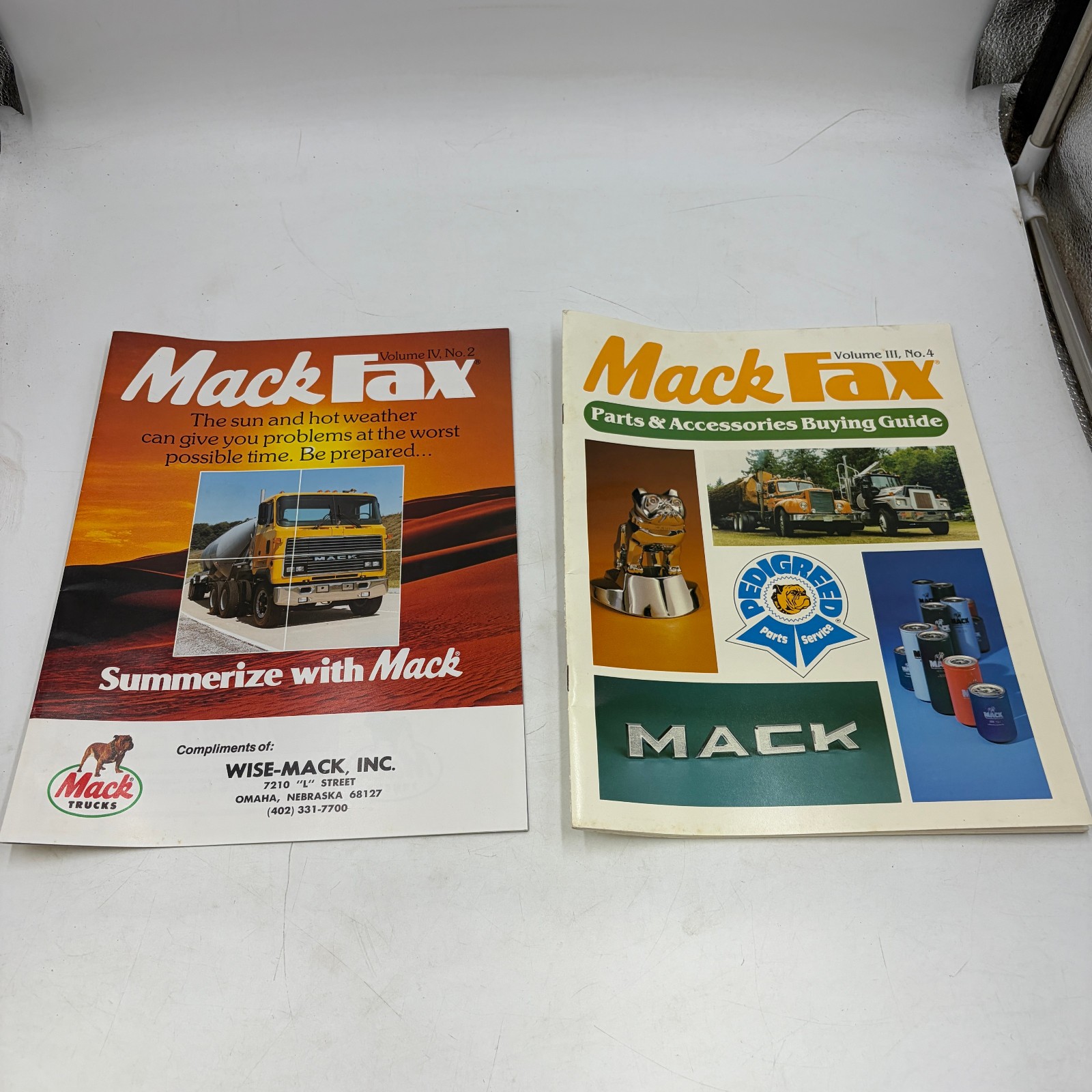 Vintage Mack Fax Truck Magazine Lot of 2 Parts Buying Guides Pin Up Poster