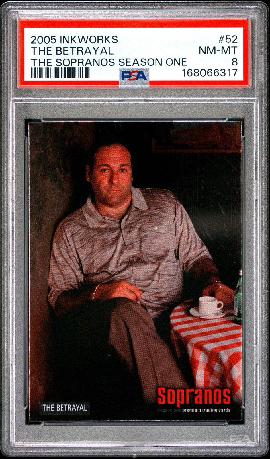 2005 Inkworks The Sopranos #52 The Betrayal Tony Soprano PSA 8 Card