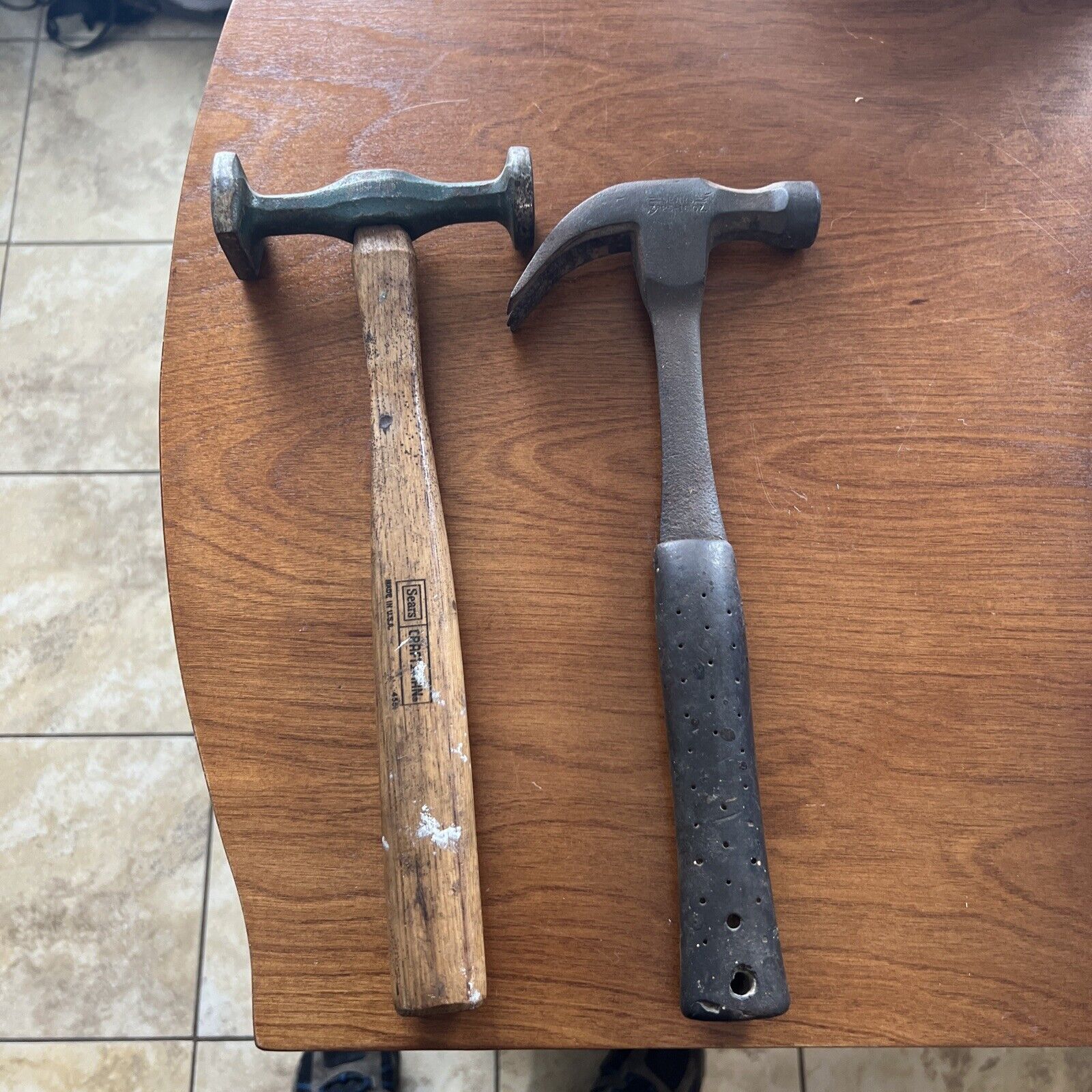 Vintage Craftsman USA Body Hammer Auto Body Repair Tool & Claw Hammer