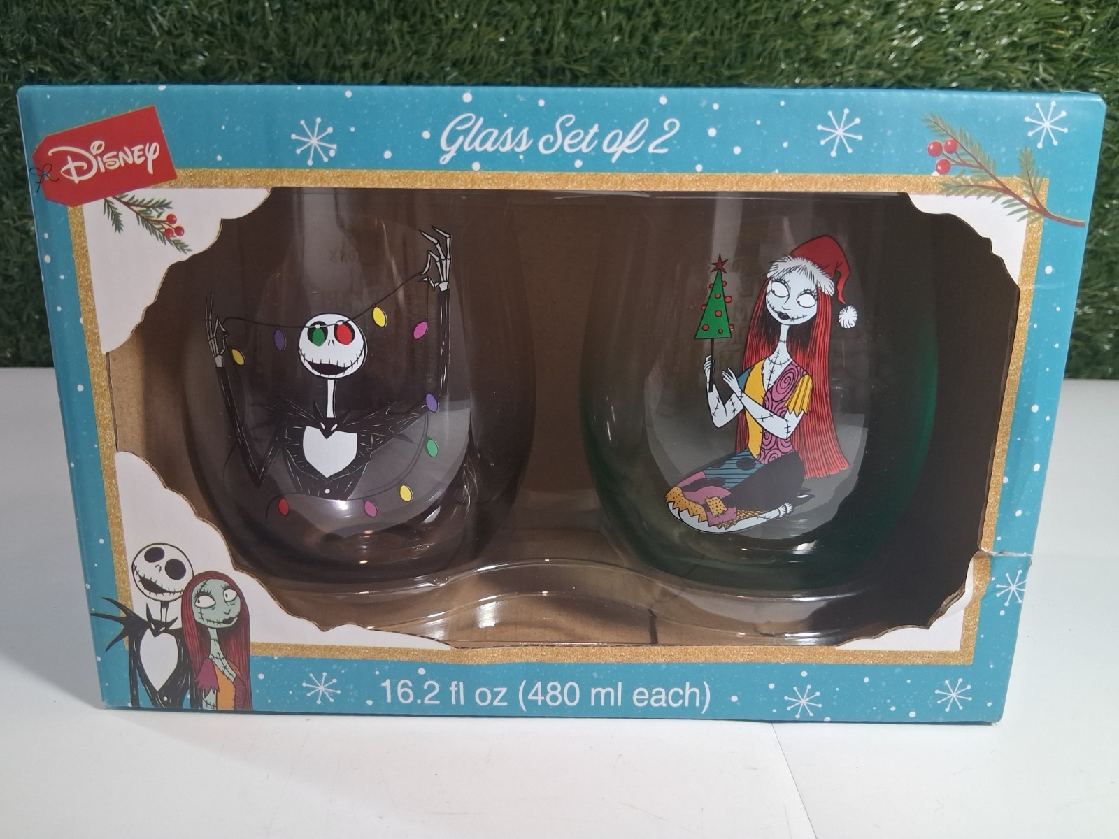 Disney Tim Burton's The Nightmare Before Christmas Holiday Stemless Glass Set of