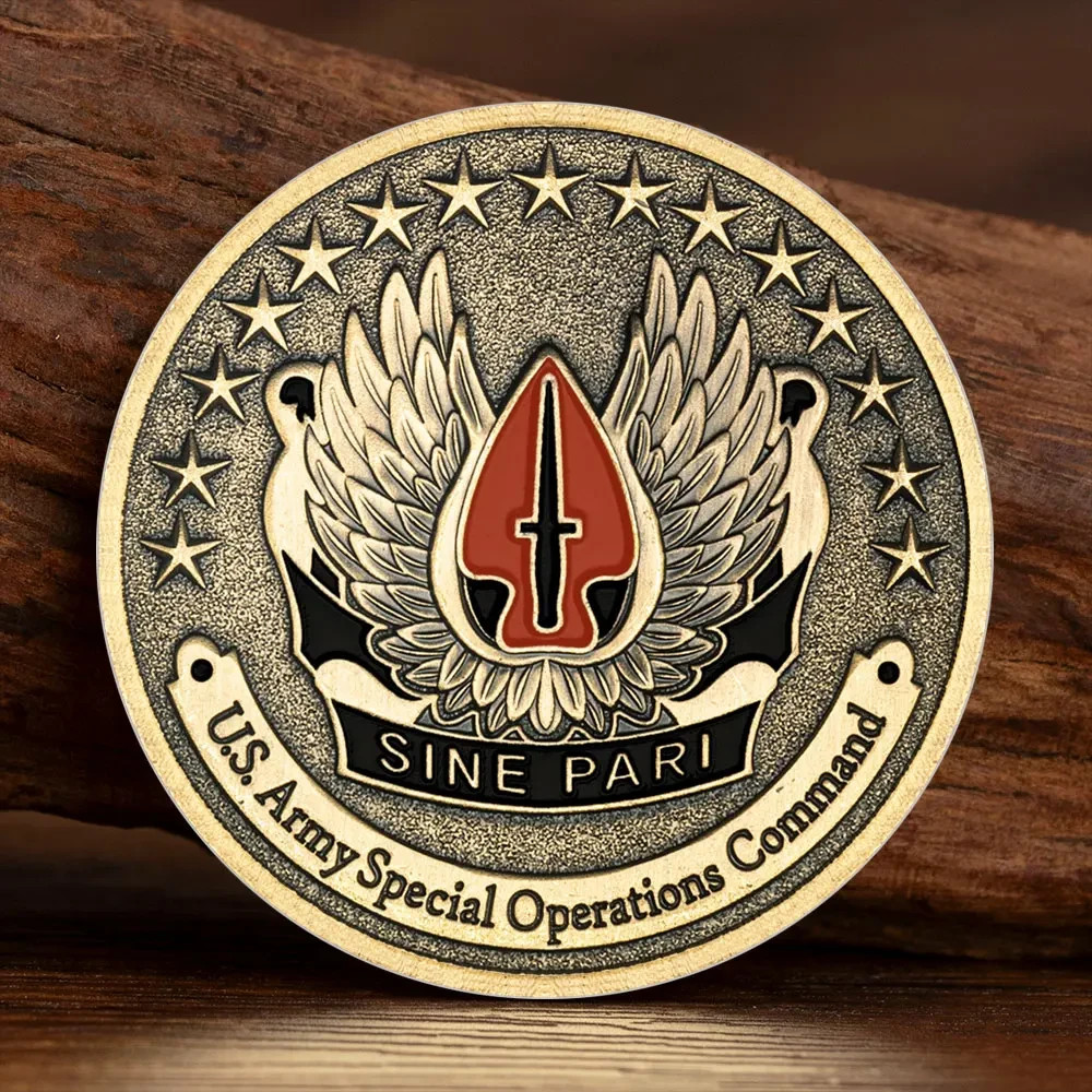 US Army Special Operations Command Challenge Coin Airborne Veteran Collectible