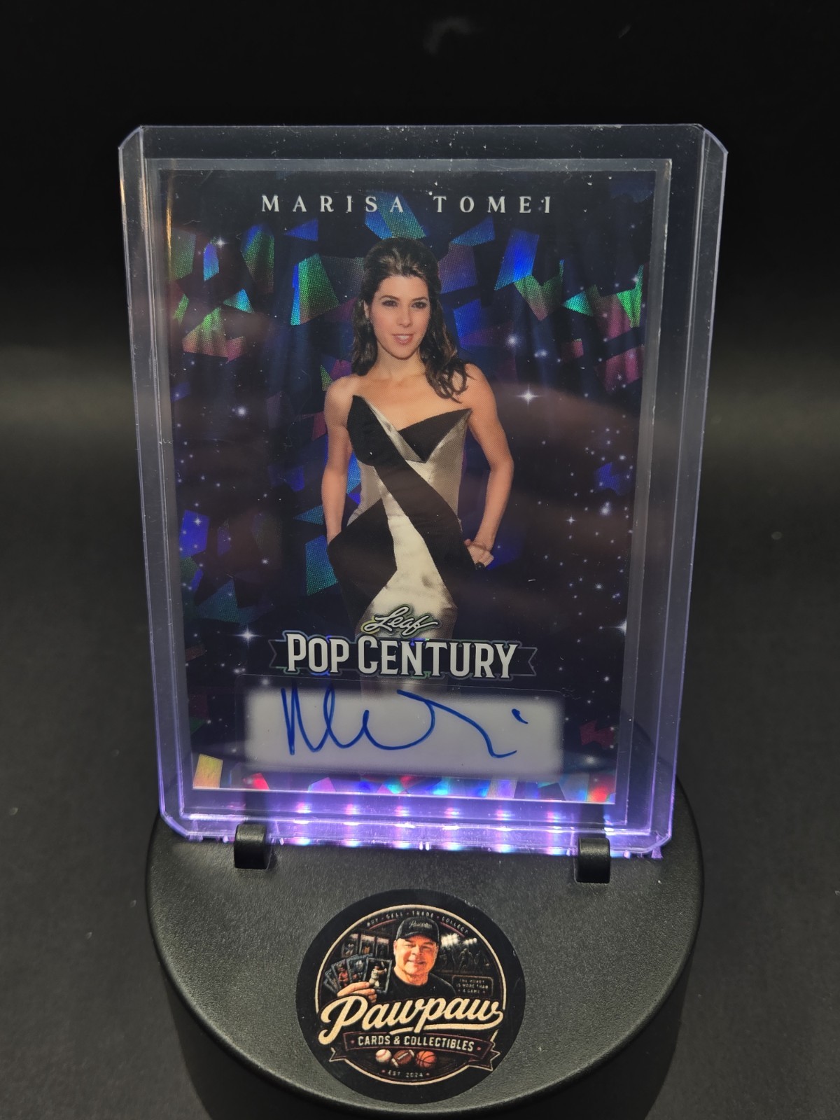 2026 Leaf Pop Century Marisa Tomei Auto Autograph Crystal Blue 5/5