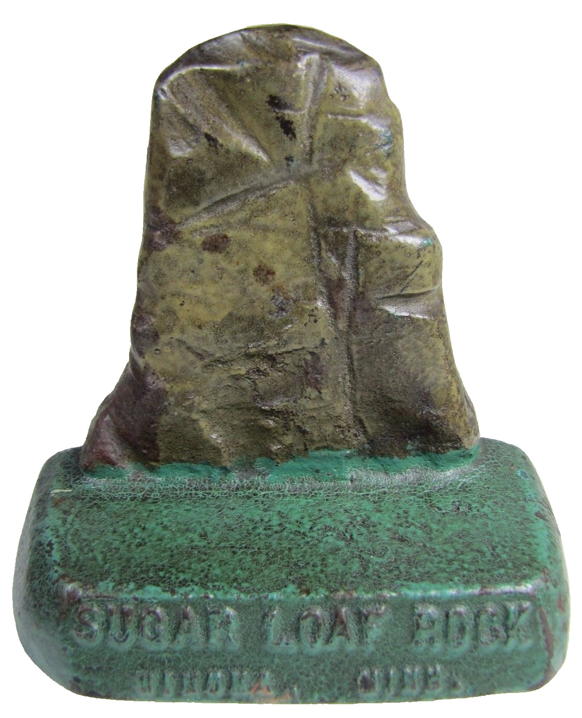 1939 SUGAR LOAF ROCK WINONA MINNESOTA STATE FAIR BSA Cast Iron Doorstop Statue 1939 SUGAR LOAF ROCK WINONA MINNESOTA STATE FAIR BSA Cast Iron Doorstop Statue