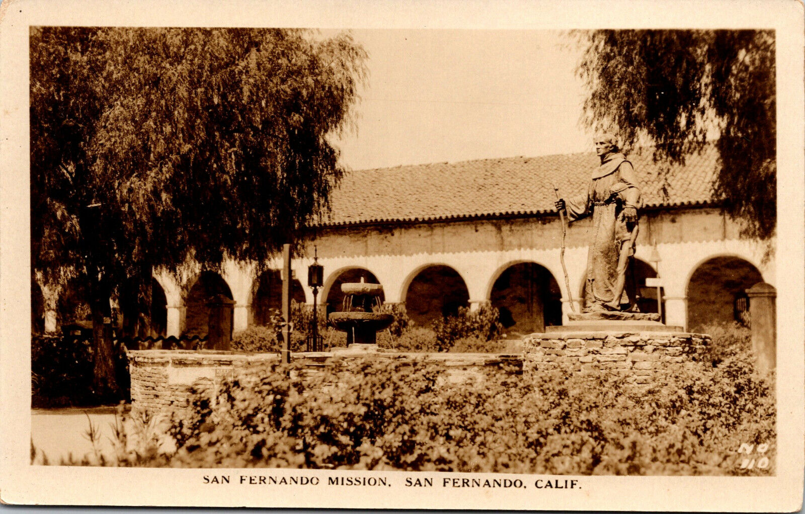 Vtg San Fernando Mission San Fernando California CA RPPC Real Photo Postcard