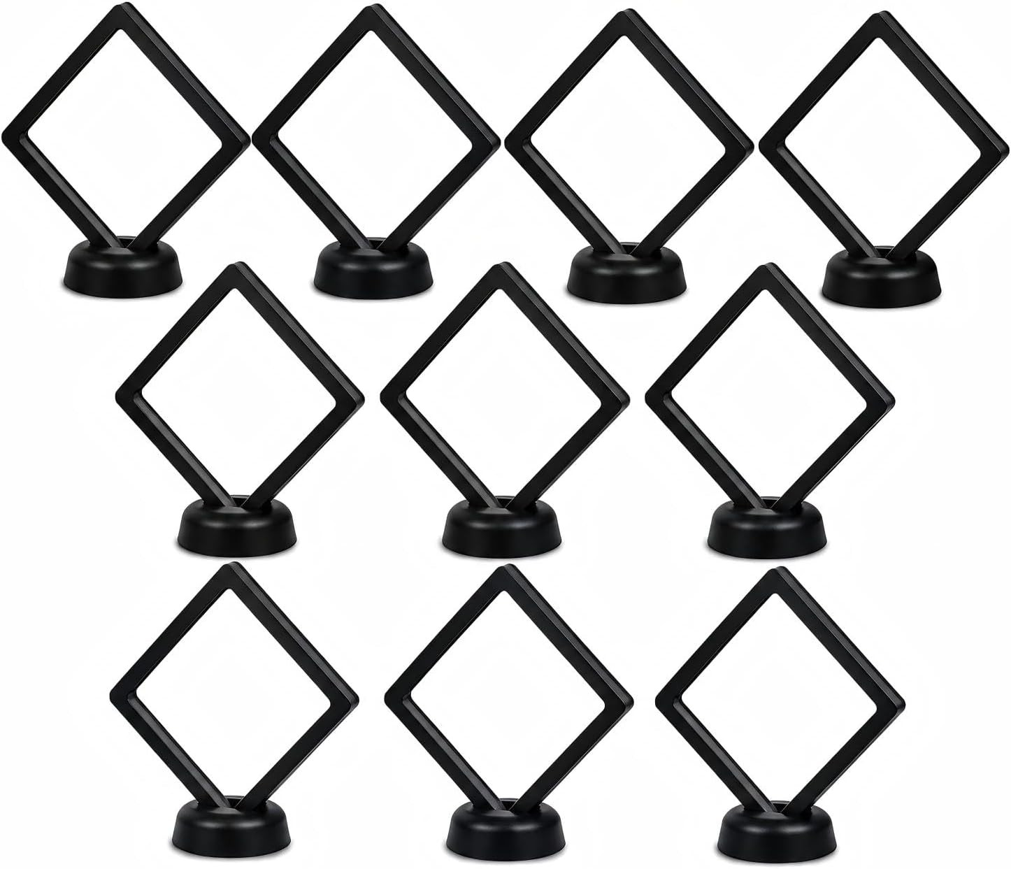 10 Pack 3D Floating Display Cases with Stands, 2.75 Inch Frames