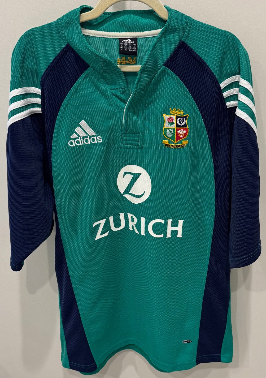 Vintage New Zealand ZURICH 2005 Rugby Adidas Jersey Mens XL British & Lions Tour