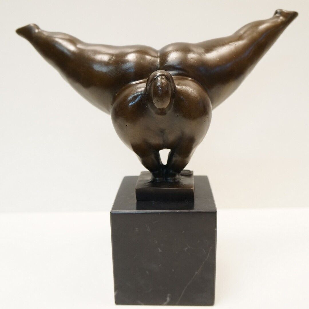 Statue Sculpture Dancer Acrobat Modern Style Bronze Signed