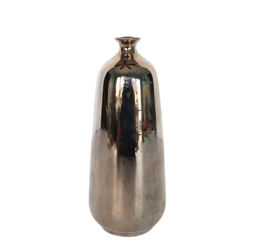 Vintage Epiag Czechoslovakia porcelain chrome metallic glaze bud vase