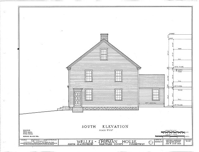 Photo:South Glastonbury CT Welles-Shipman House 1930s South Elevation HABS