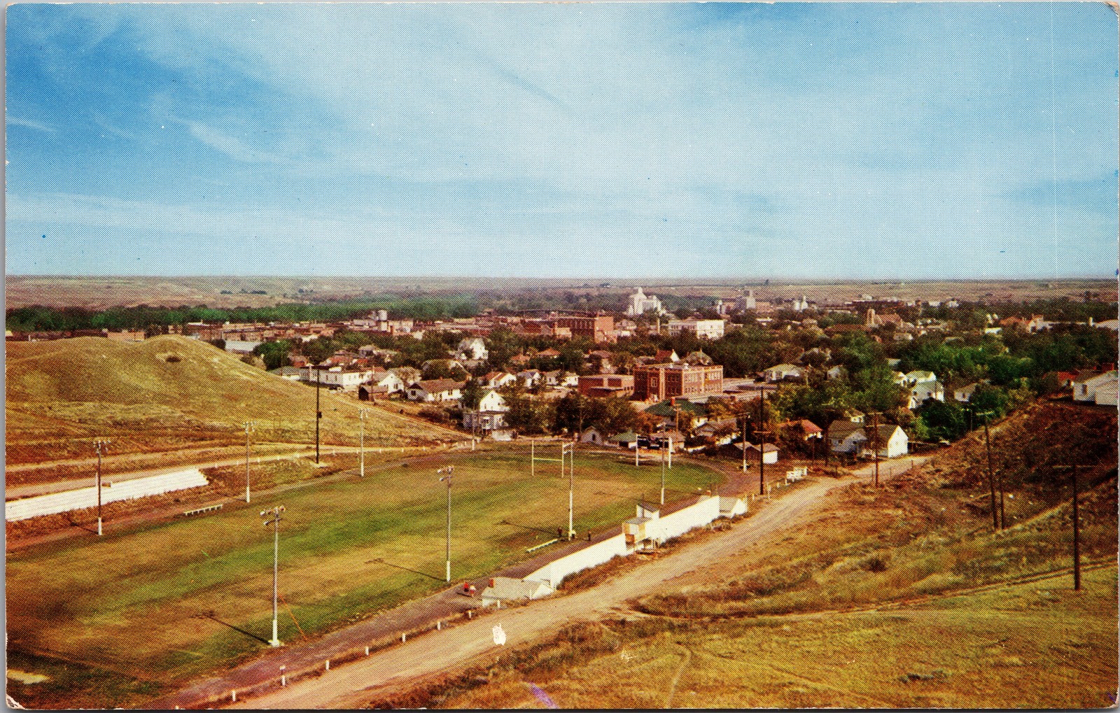 **Vintage Havre Montana Postcard Northeastern View Scenic Cityscape Baseball