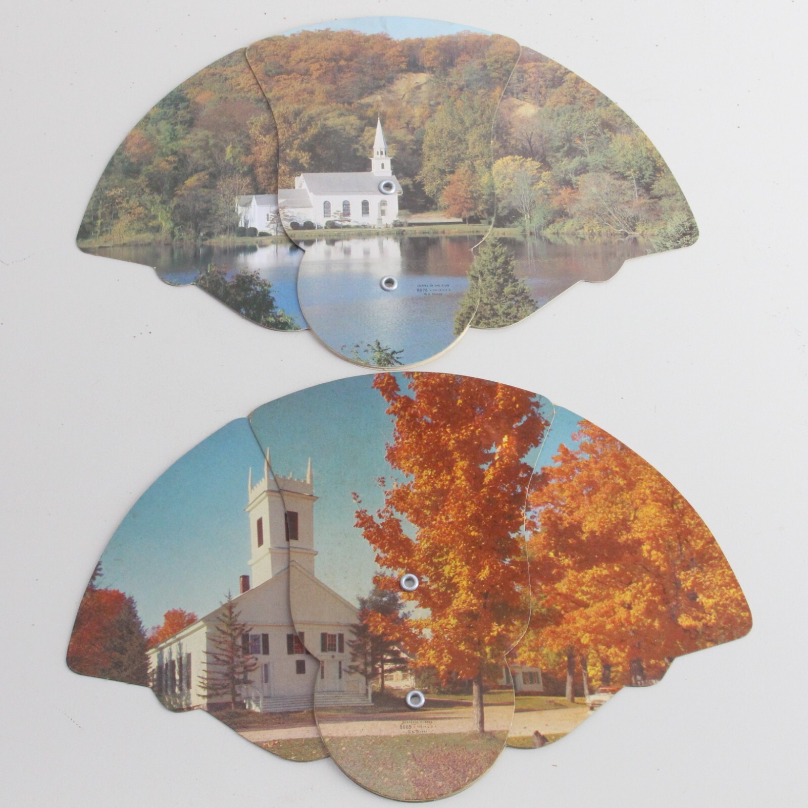 FS Farm Supply Quality Products 2 Hand Fans Peaceful Chapel & Chapel In The Glen