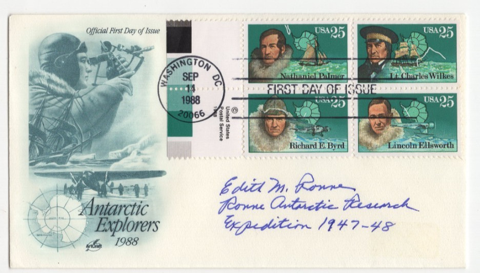 Edith Jackie Ronne Signed Cover FDC / Autographed Antarctic Explorer
