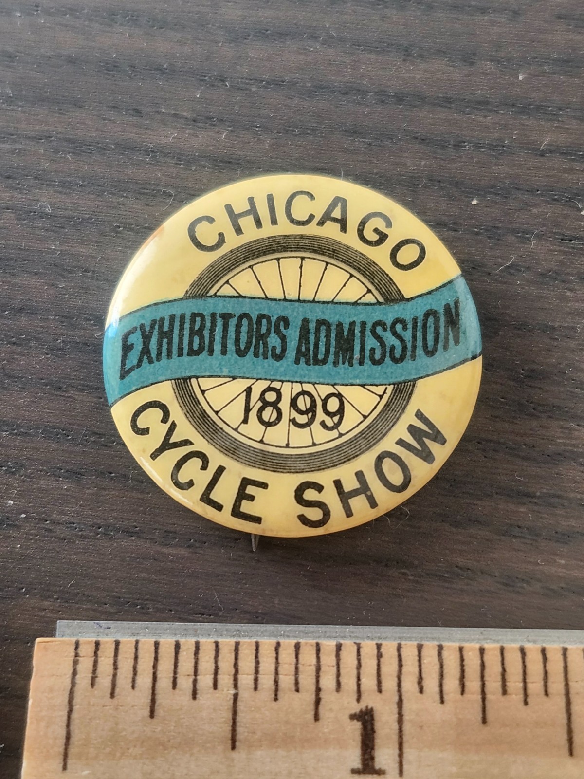 Rare 1899 Chicago Illinois Bicycle Show Exhibition Admission Pinback Button