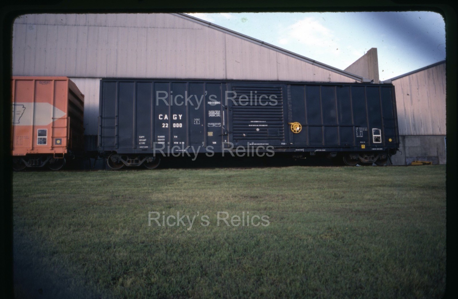 Original Slide CAGY #22000 Boxcar Columbus & Greenville 1979 Kingsport TN plain