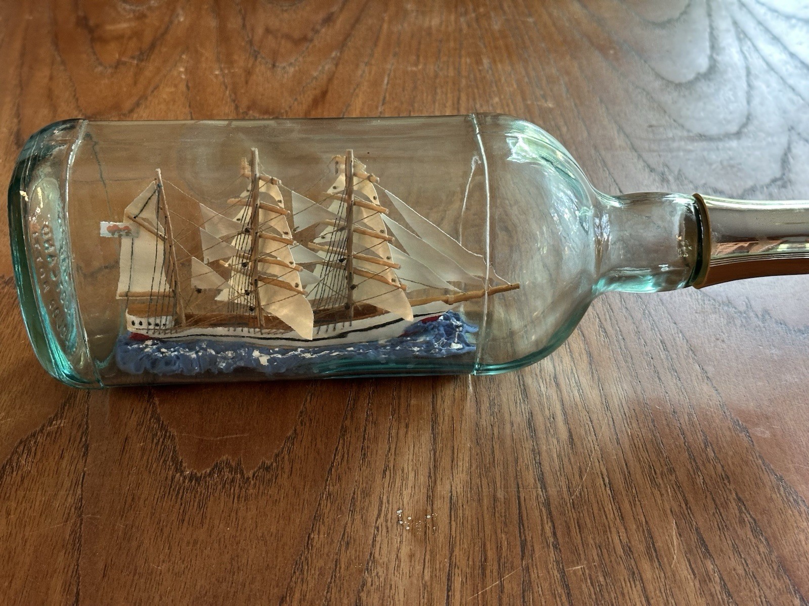 Vintage Ship in a Bottle Teacher's Whisky Bottle 12