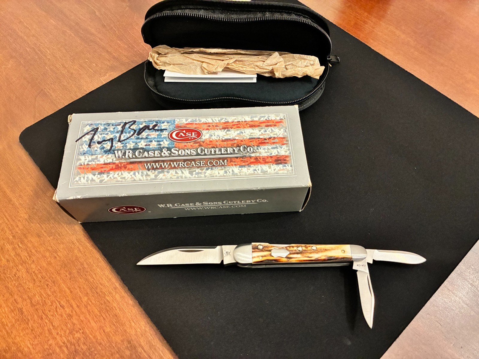Case XX Tony Bose TB532014 LockBack Whittler Genuine Burnt Stag Handles
