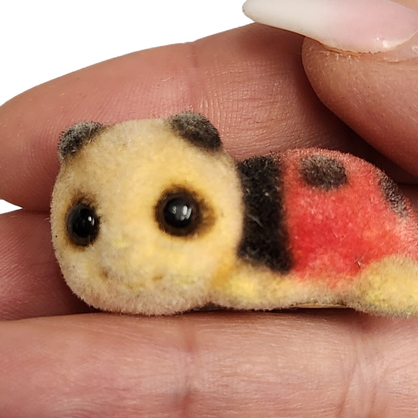 Josef Original Ladybug Flocked Fuzzy Figurine Miniature \