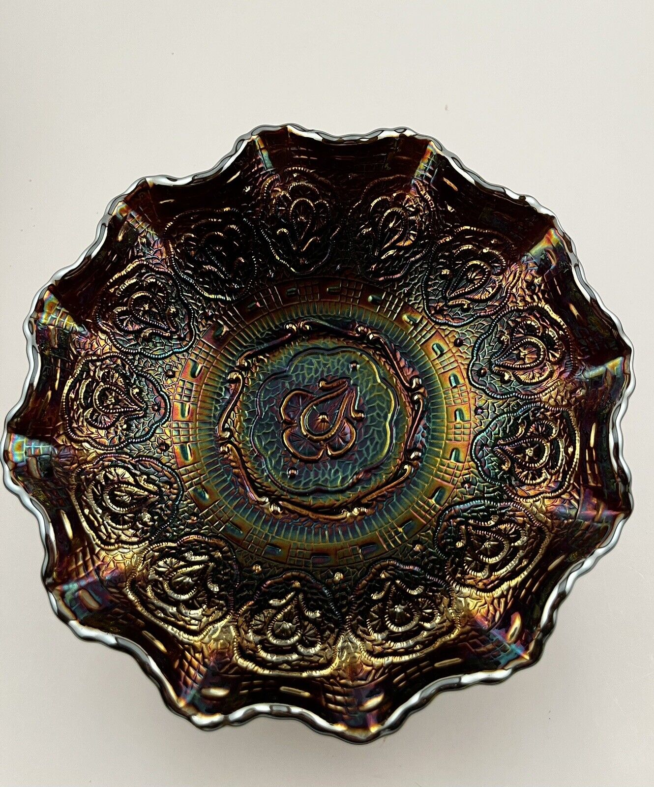 Fenton Persian Medallion Carnival Glass Bowl