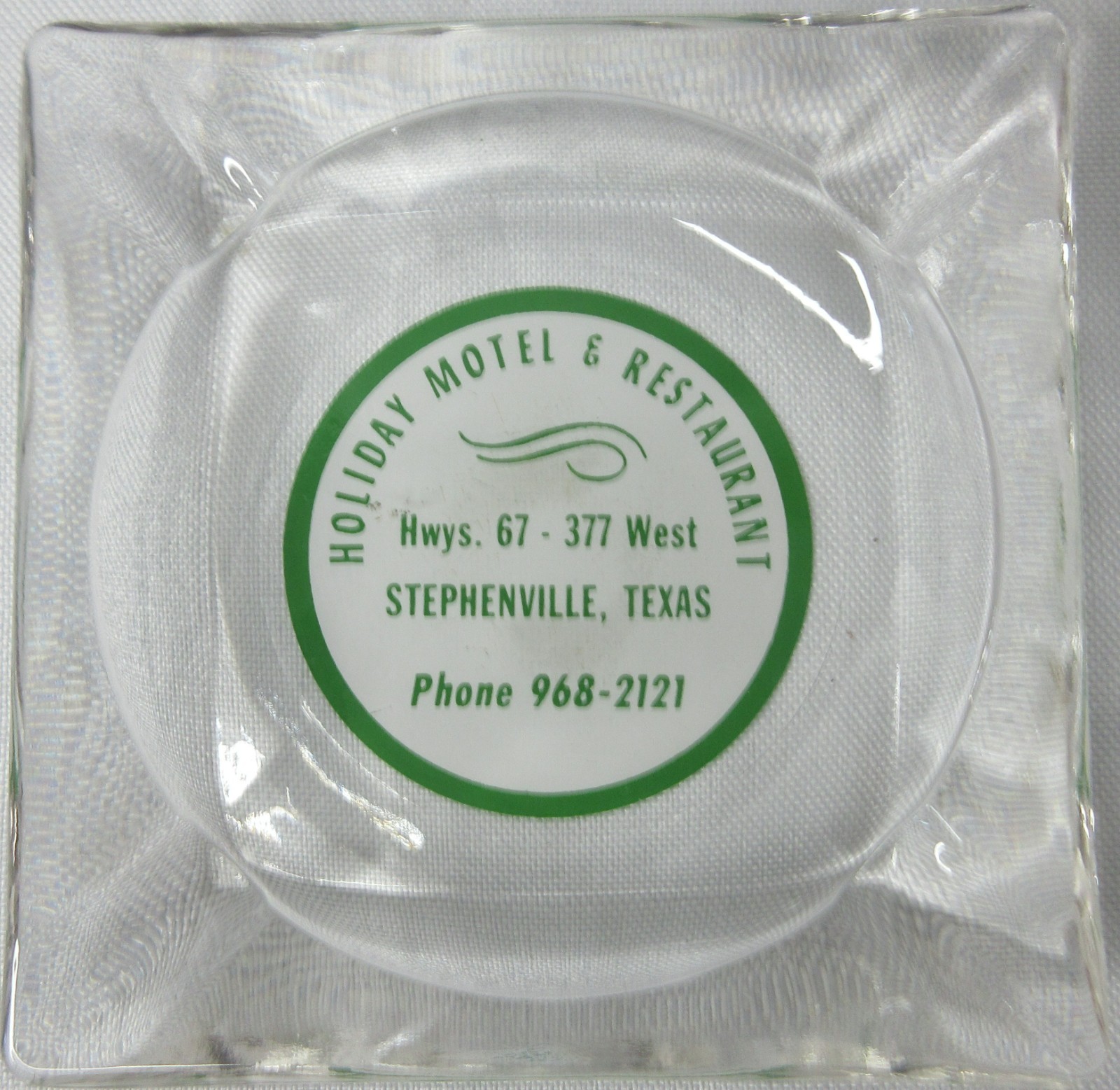 Holiday Motel & Restaurant Ashtray Glass 3.5\