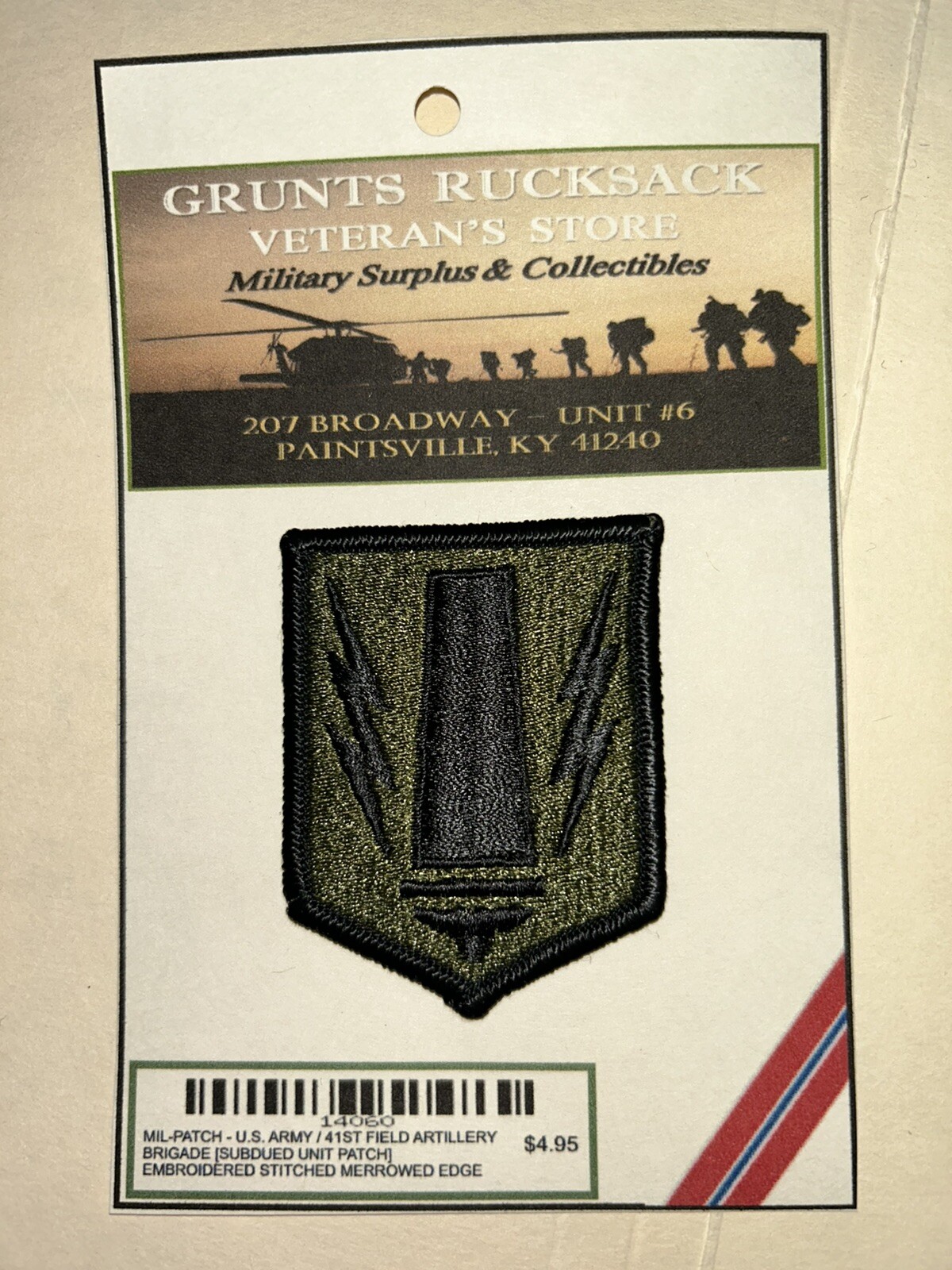 U.S. ARMY / 41ST FIELD ARTILLERY BDE - SUBDUED UNIT PATCH (Sew-On) MERROWED EDGE