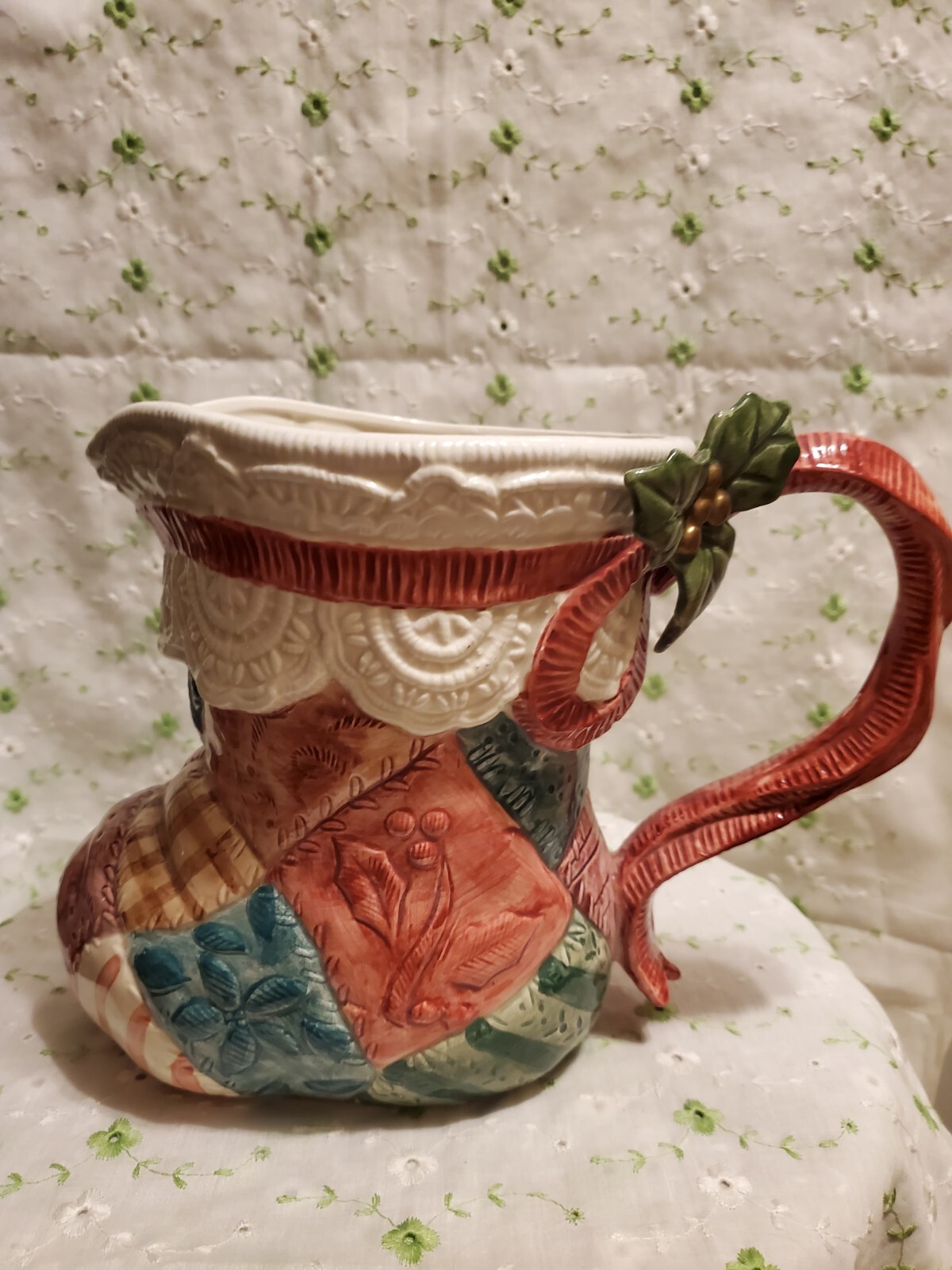SALE WAS 30 VTG FITZ AND FLOYD XMAS STOCKING VASE/PITCHER/CENTERPIECE SALE WAS 30 VTG FITZ AND FLOYD XMAS STOCKING VASE/PITCHER/CENTERPIECE