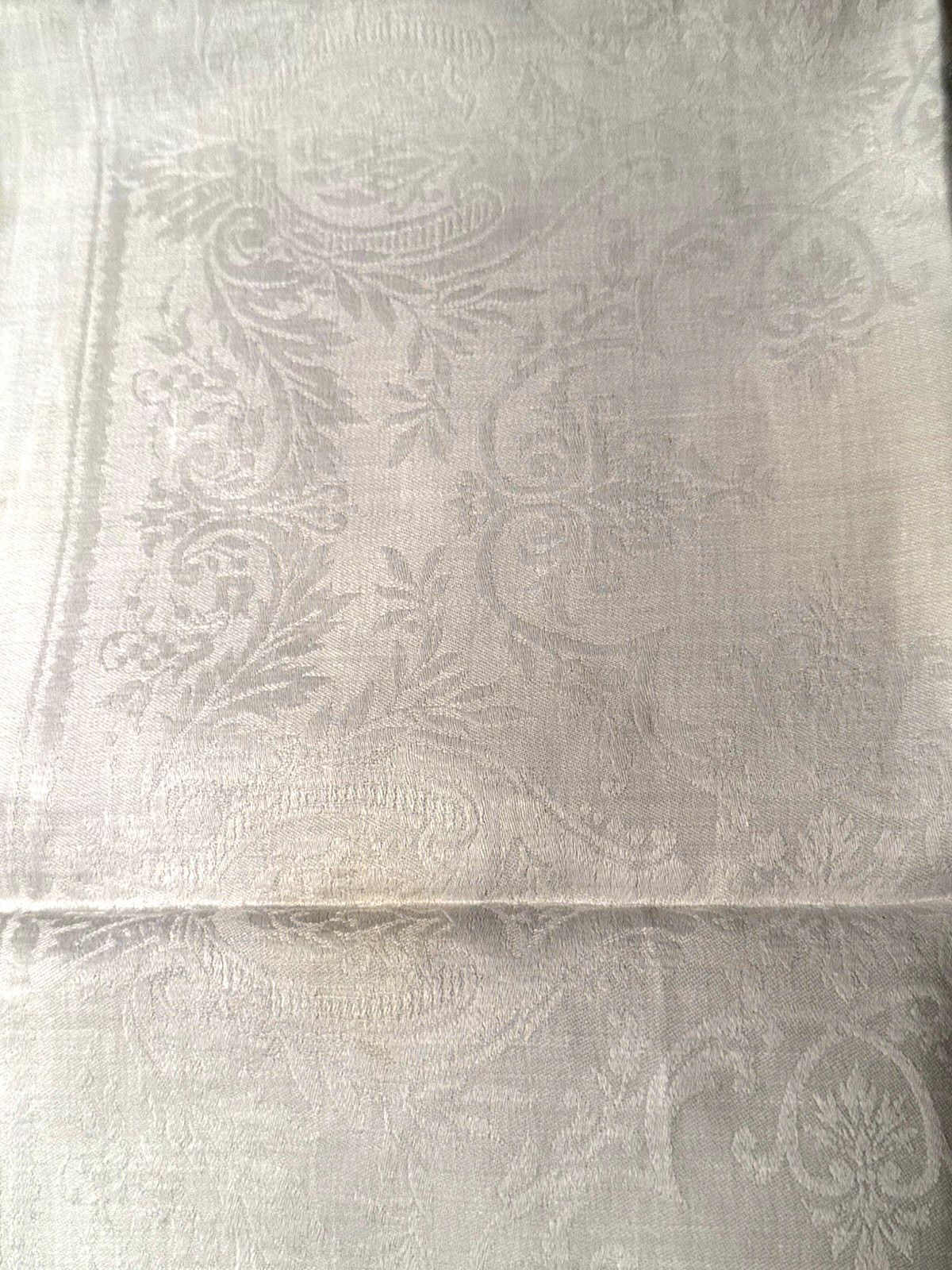 Antique Imperial Russia Tsar Nikolaus II Damask Linen Dining Napkin 1911-1912 Antique Imperial Russia Tsar Nikolaus II Damask Linen Dining Napkin 1911-1912