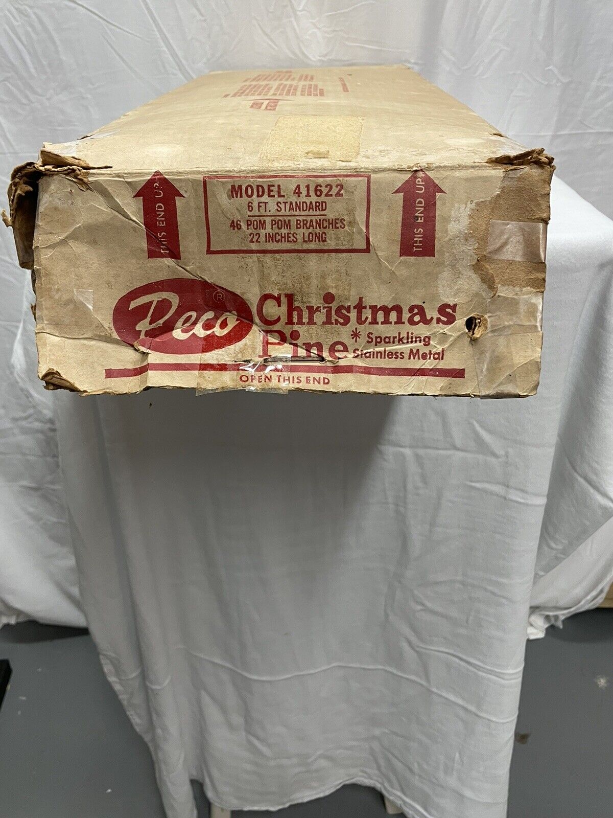 Vintage Pecorino 41622-6 ft 46 pom sparkling stainless metal Christmas tree .W/B